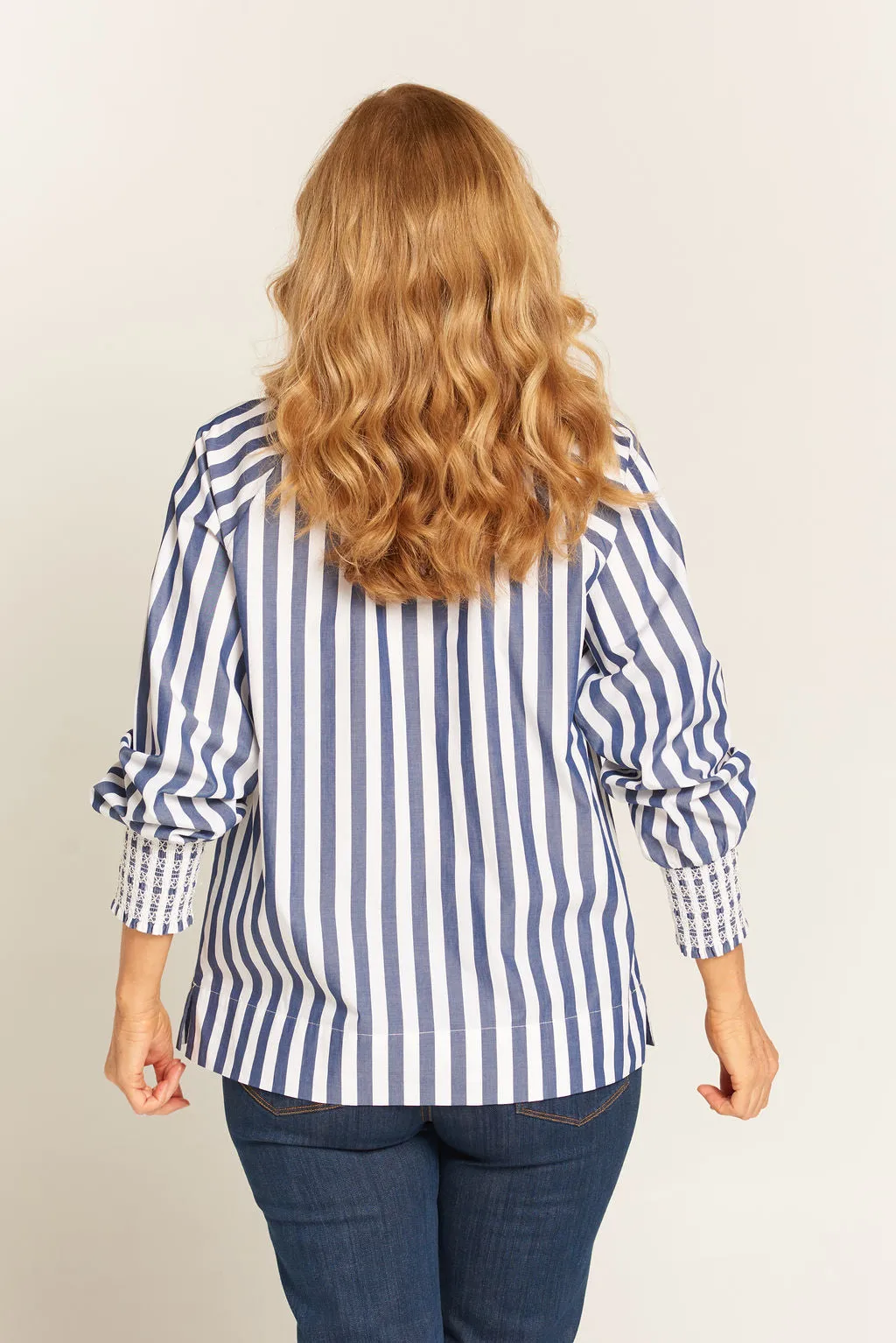 Alissa Blouse Navy / White