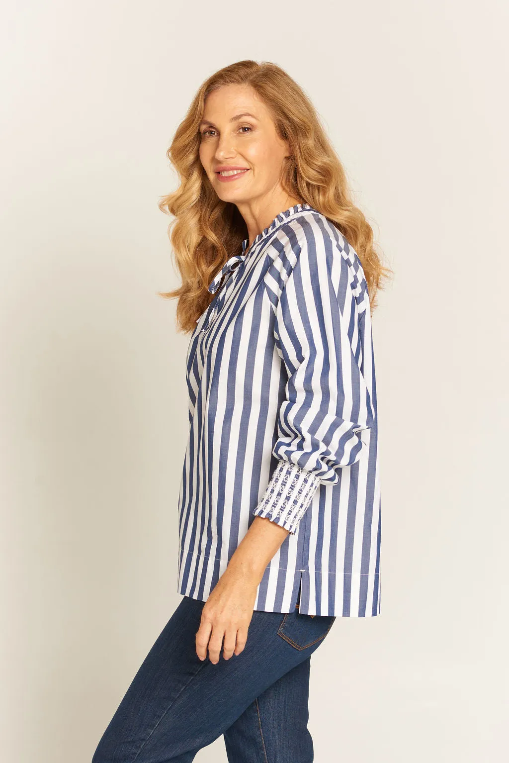 Alissa Blouse Navy / White