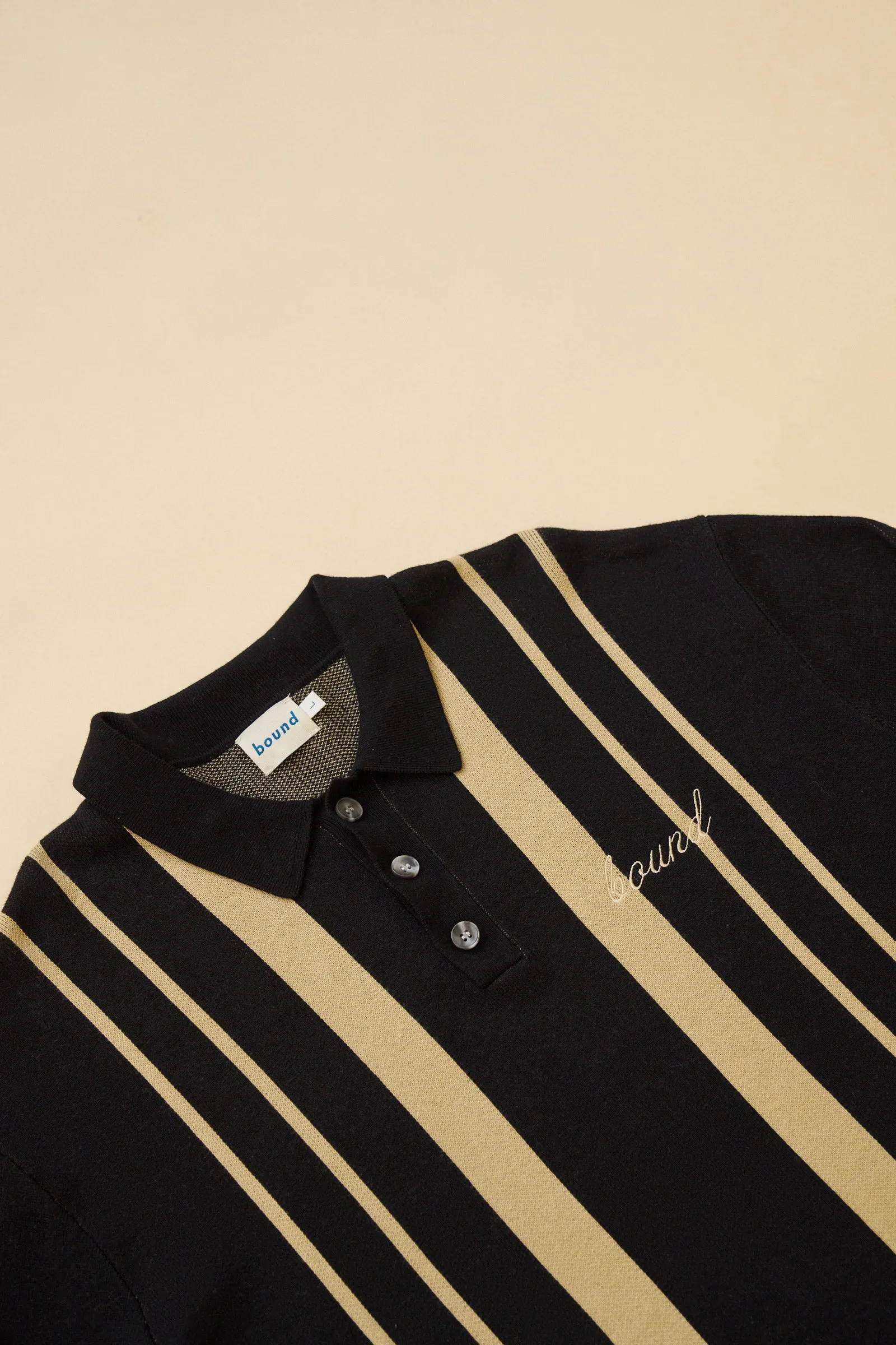 APRILE LS KNIT POLO - BLACK