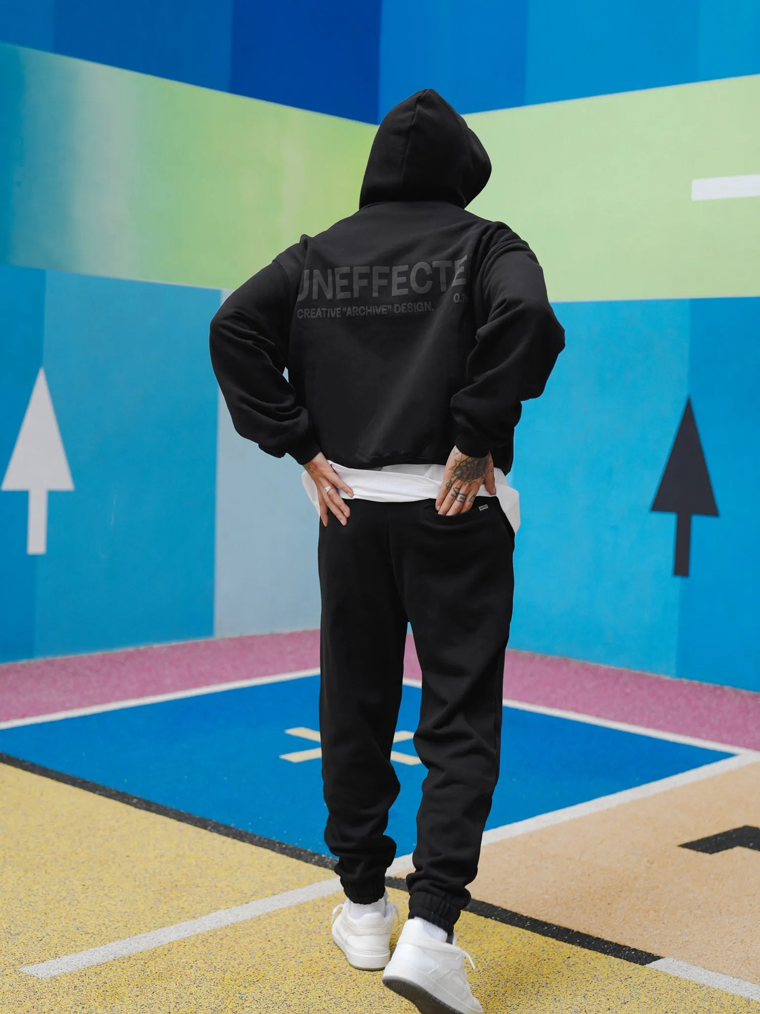 Archive Logo Baggy Sweat Pants - Black