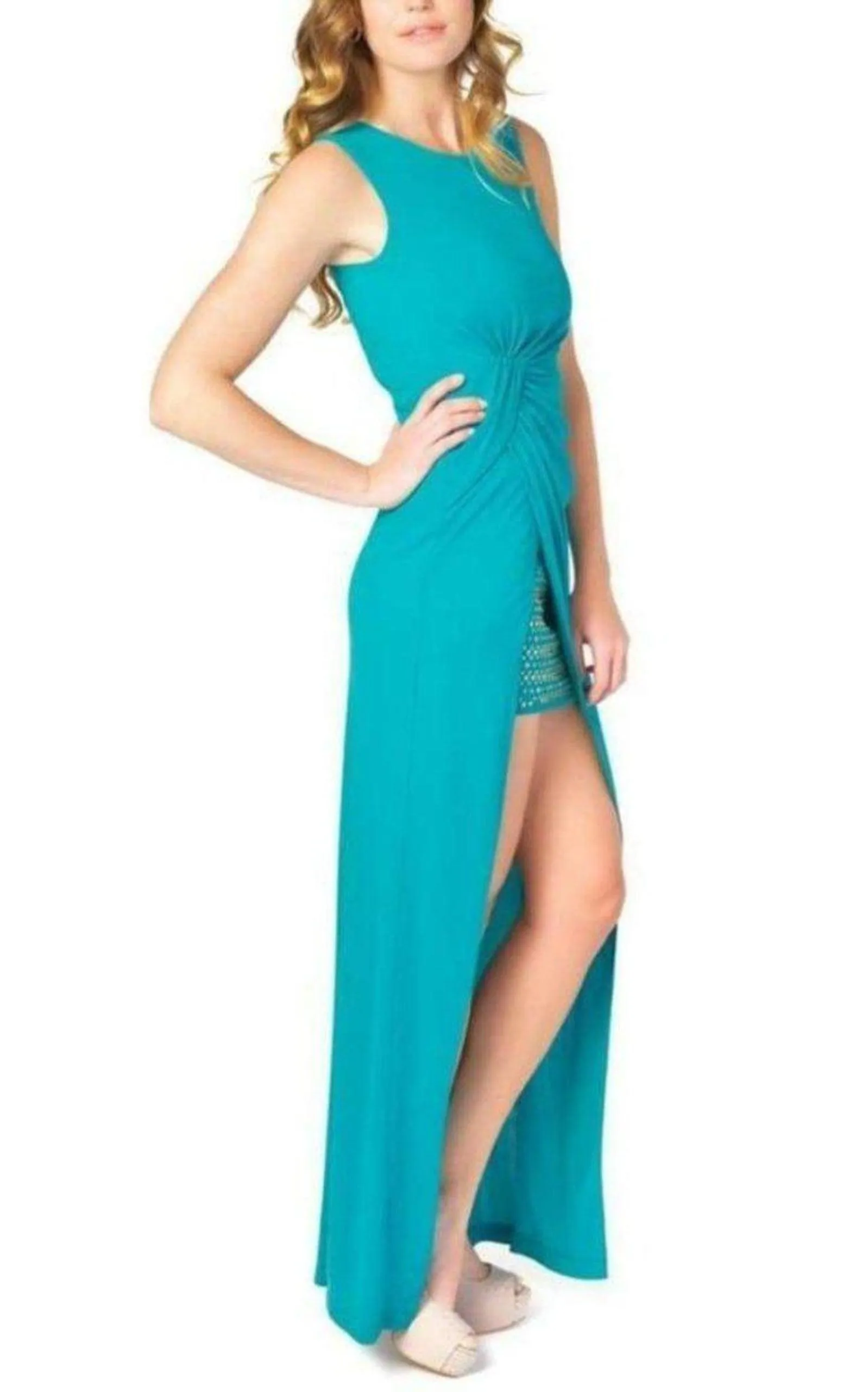 Ariel Draped Long Stud Detail Gown