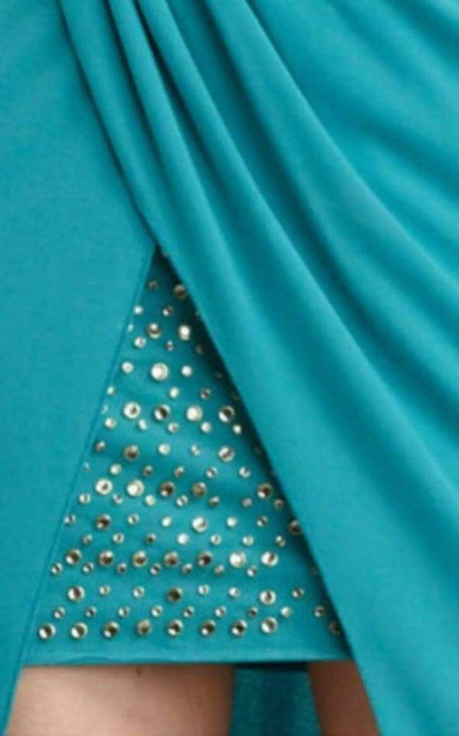 Ariel Draped Long Stud Detail Gown