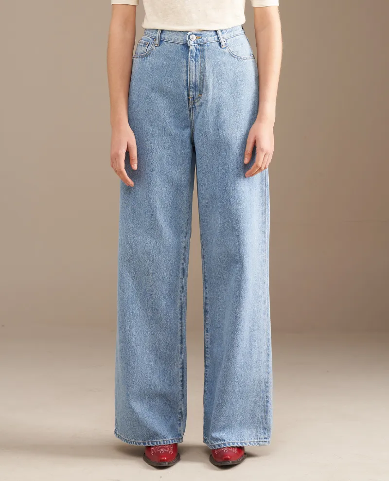 Bellerose Parthe Blue Bleach Wide Leg Jeans