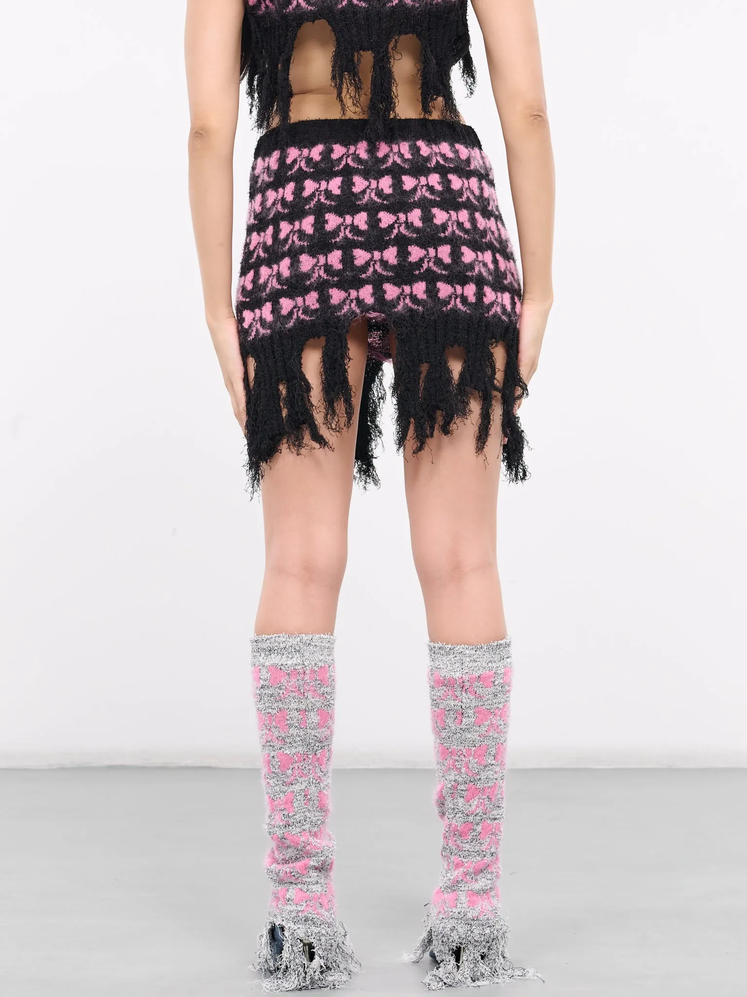 Bow Reaper Mini Skirt (080-BLACK-PINK)