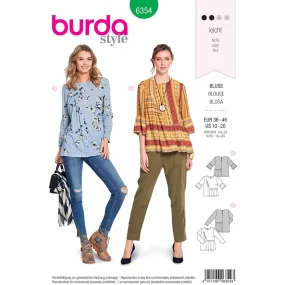 BURDA 6354 - Blouse - Asymmetric with A Wide Frill