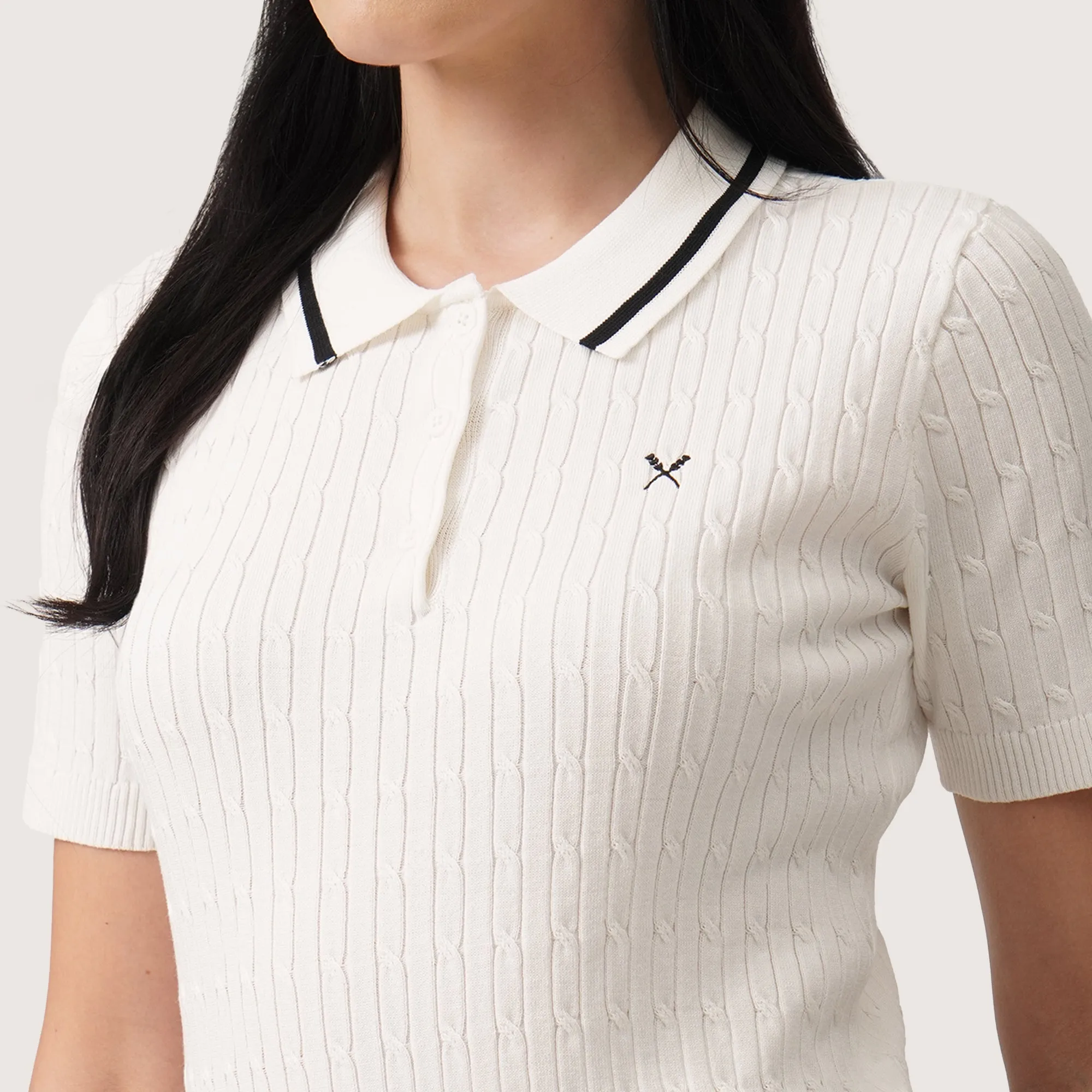 Cable Knit Polo