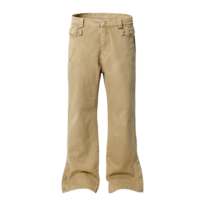 Canvas Structured Buckle Work Pants