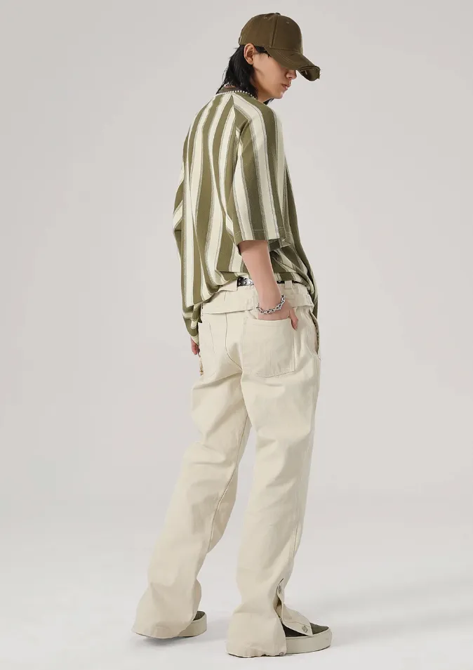 Canvas Structured Buckle Work Pants