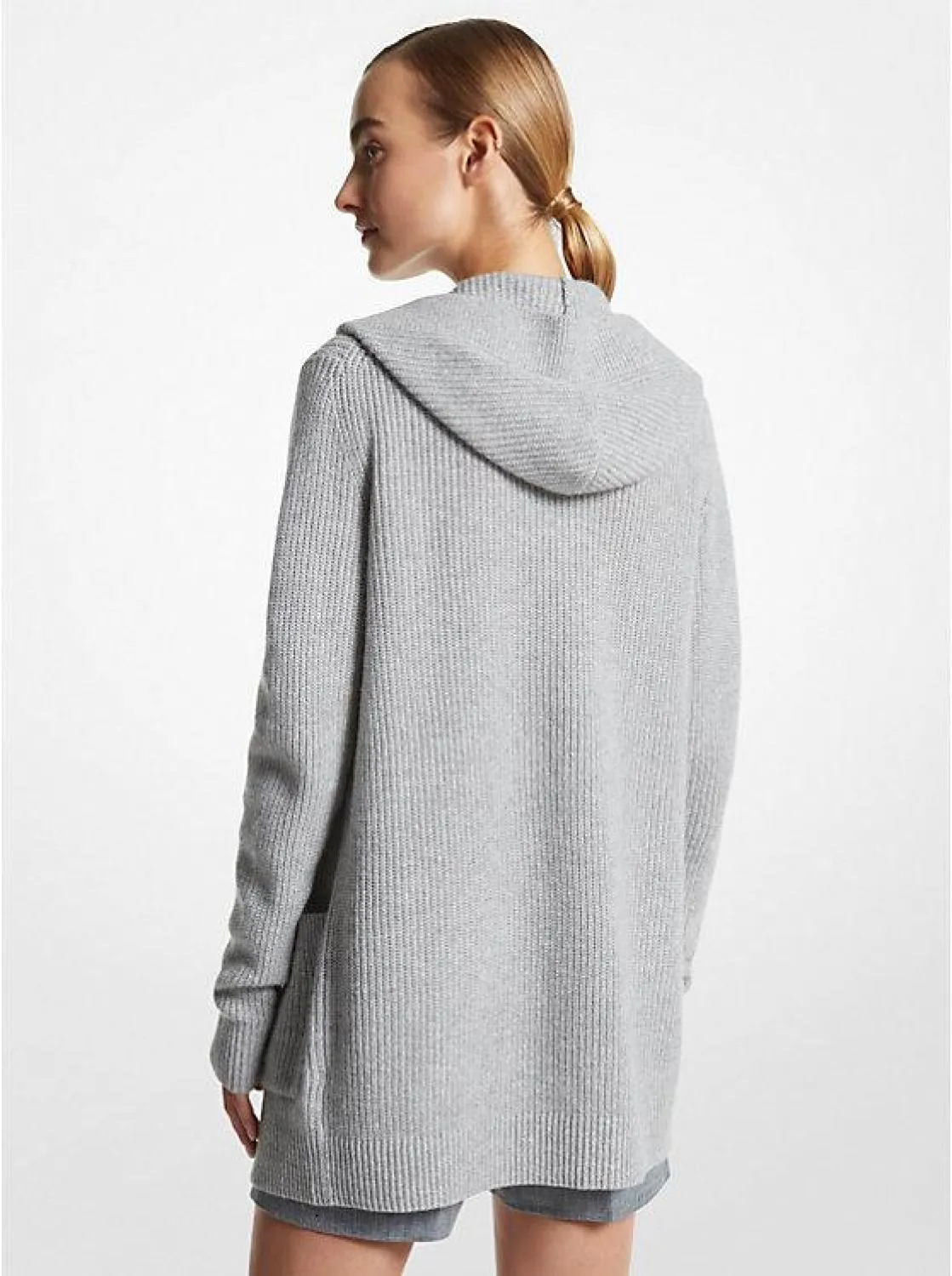 Cashmere and Linen Blend Hooded Cardigan