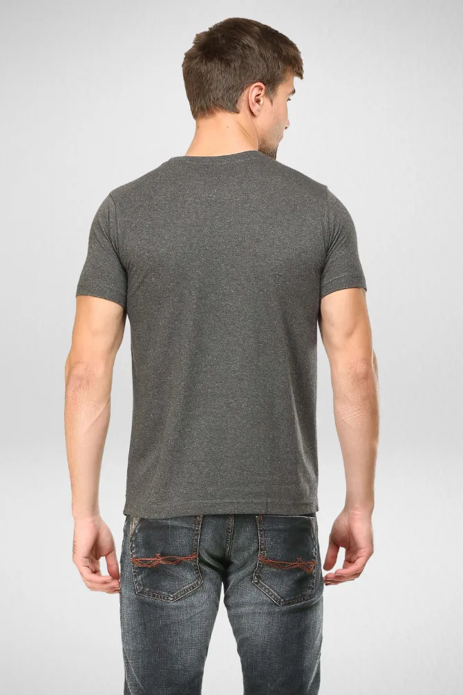 Charcoal Melange and Black Plain T-shirts Combo for Men