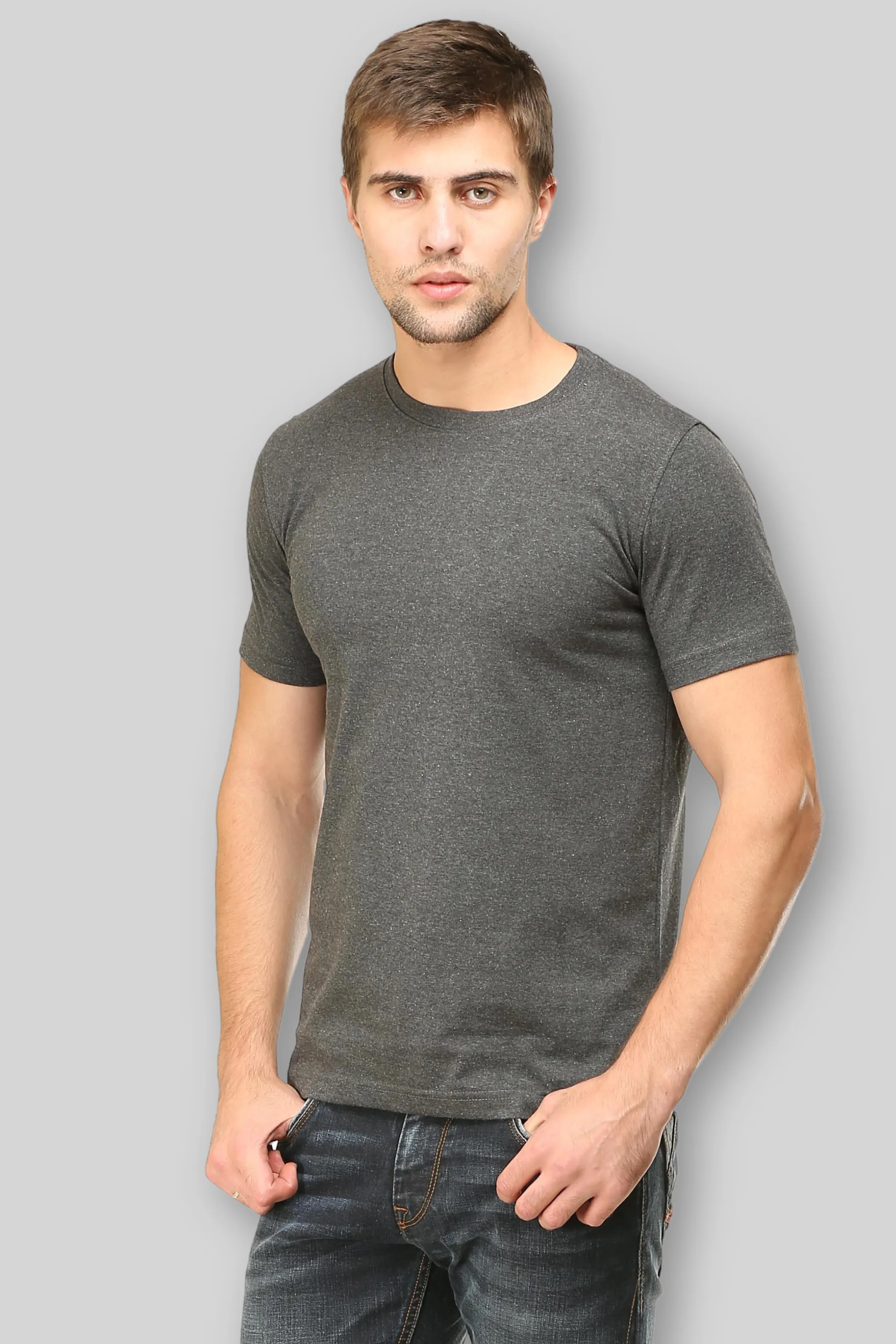 Charcoal Melange T Shirt for Men