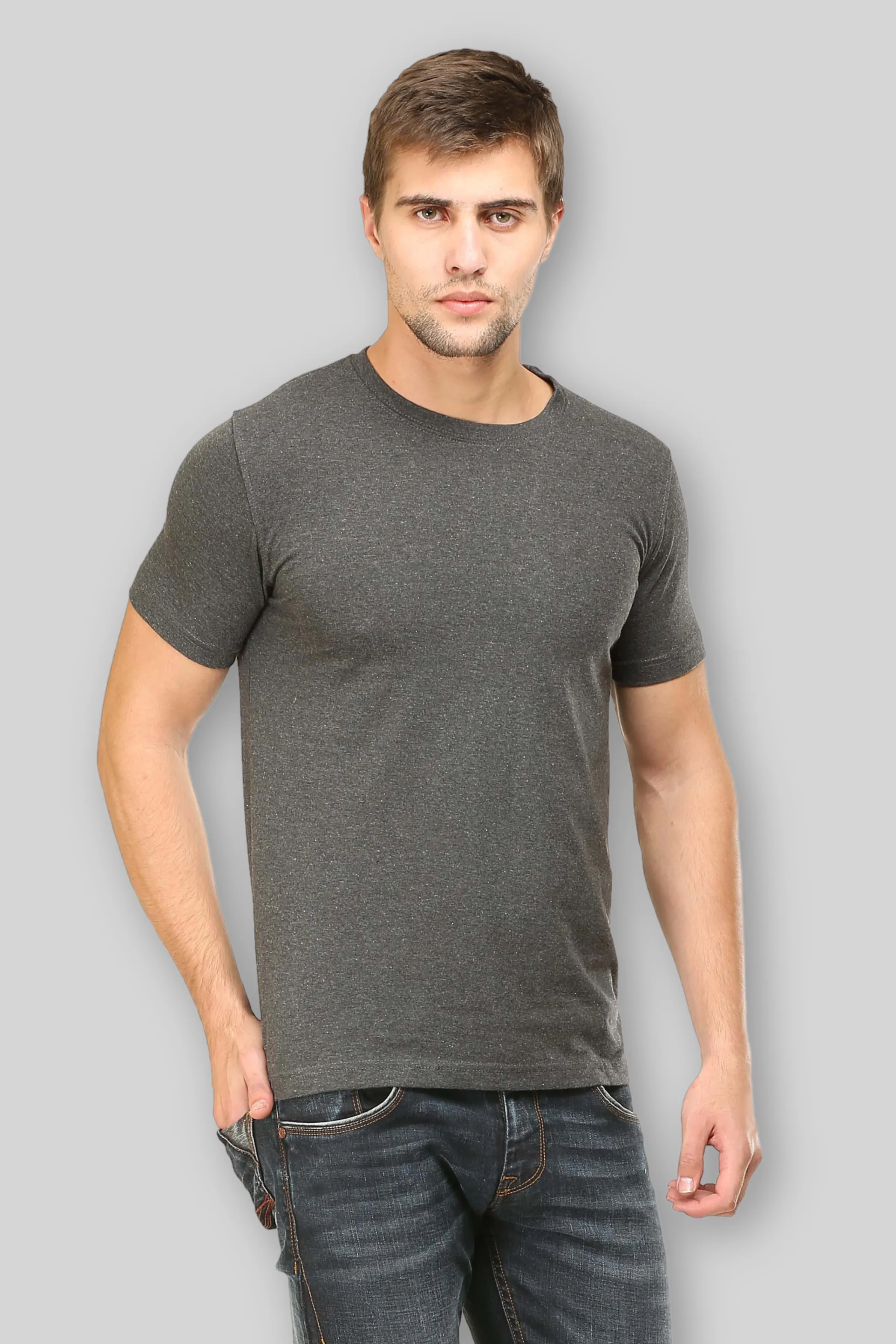 Charcoal Melange T Shirt for Men