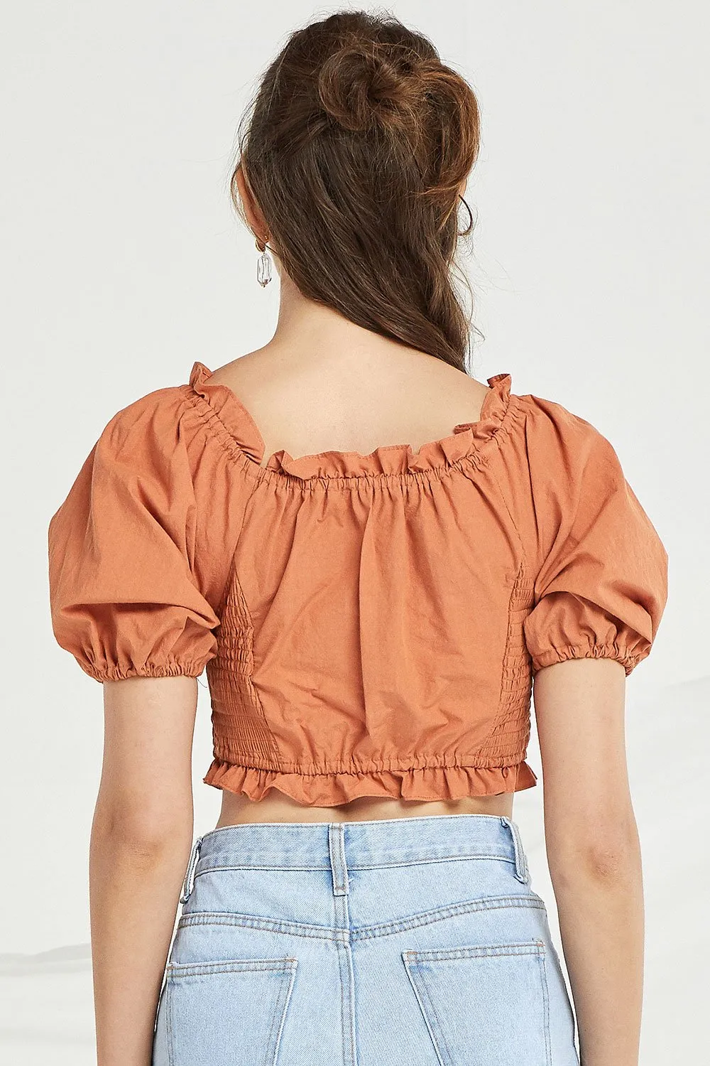 Charlie Frilled Smocked Crop Top