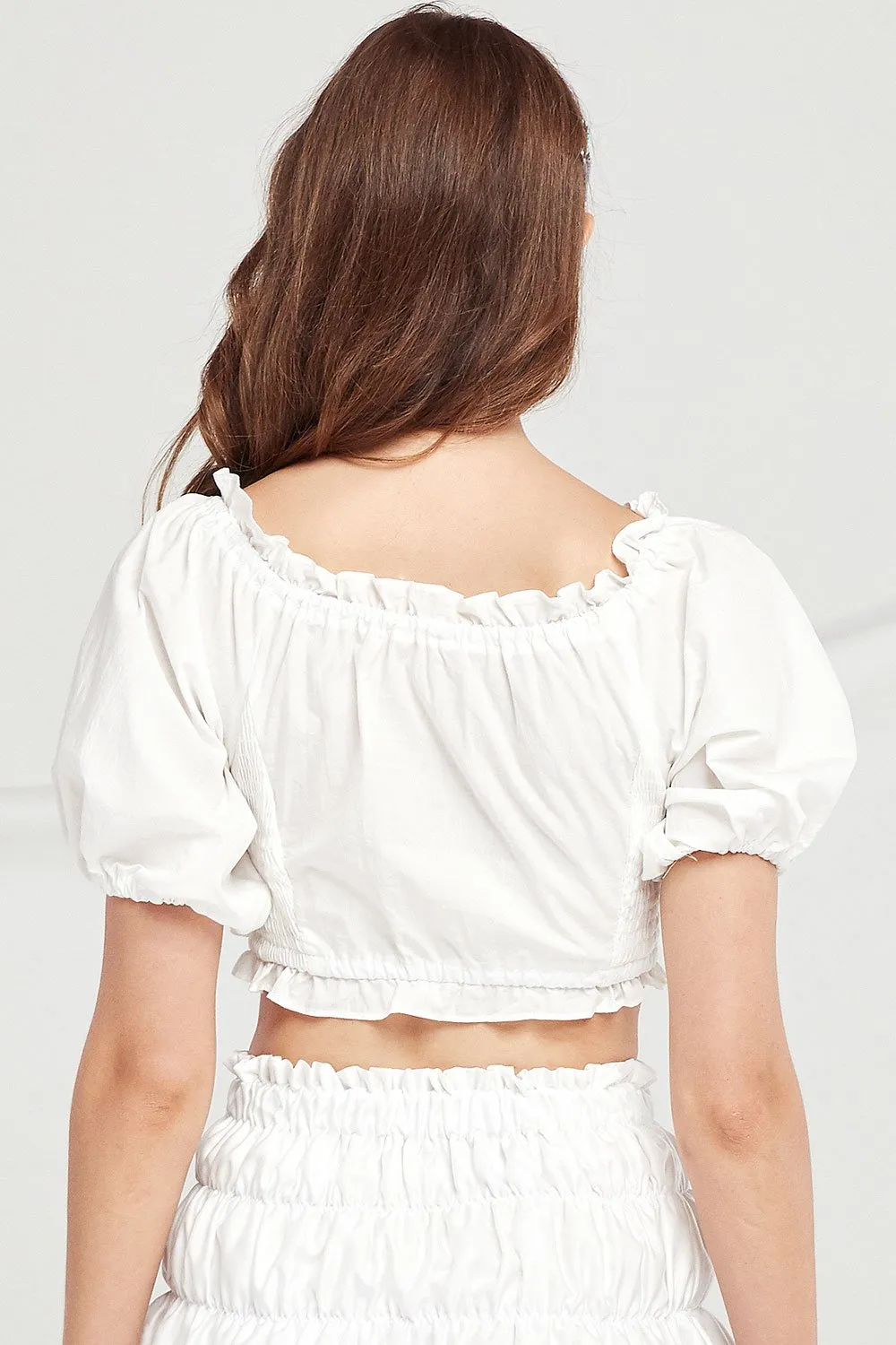 Charlie Frilled Smocked Crop Top