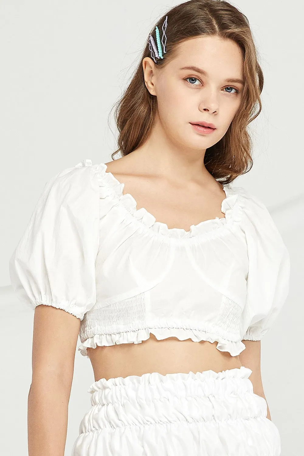 Charlie Frilled Smocked Crop Top