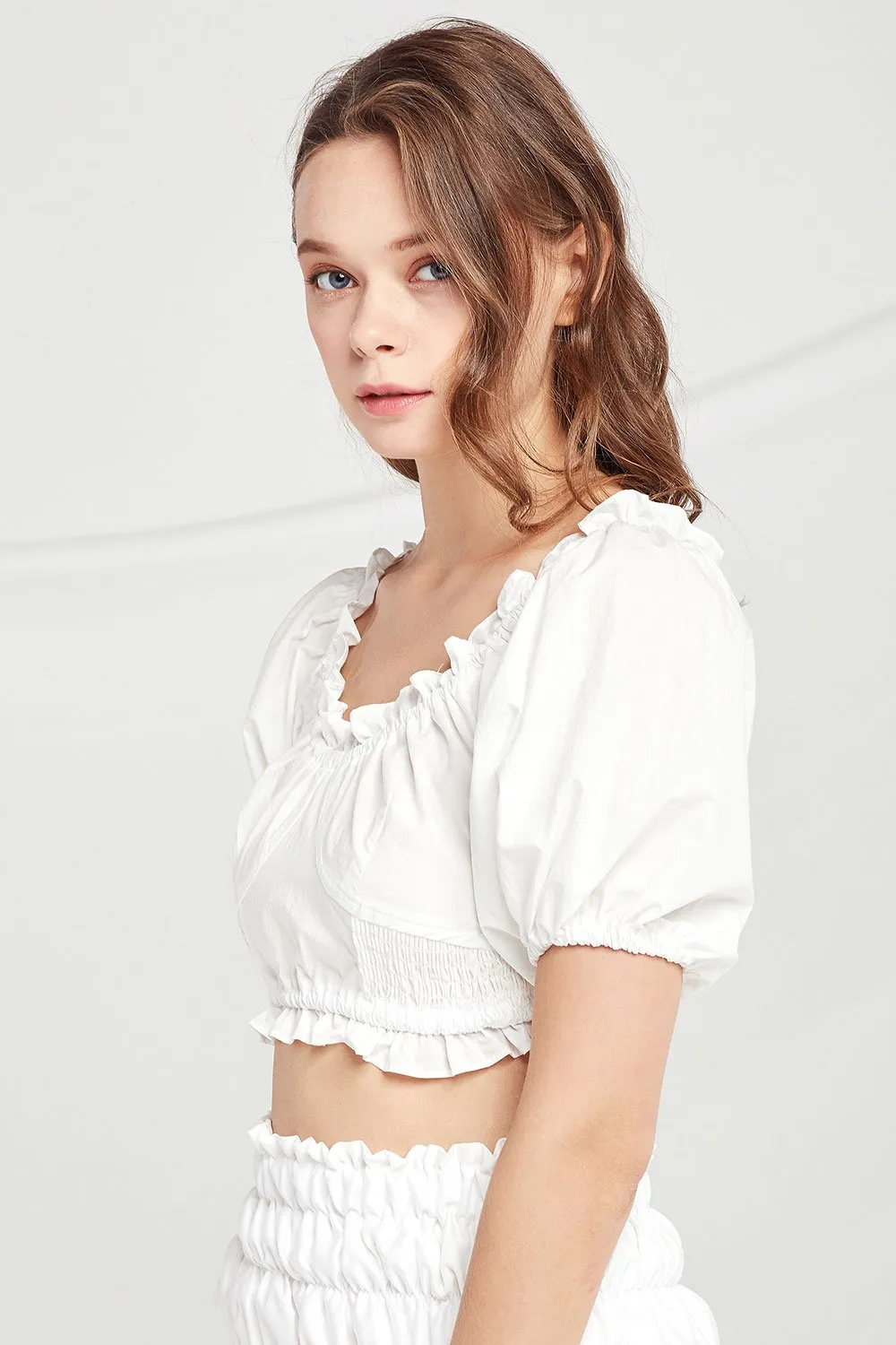 Charlie Frilled Smocked Crop Top