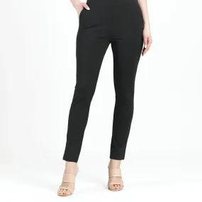 Clara Sunwoo Rayon-Ponte Knit - Straight Leg Pocket Pant - Black