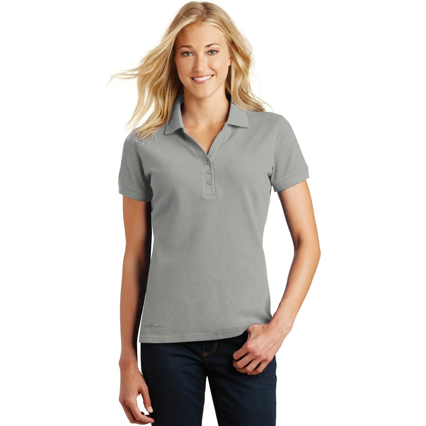 CLOSEOUT - Eddie Bauer Ladies Cotton Pique Polo