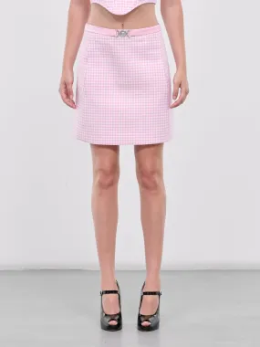 Contrasto Tweed Mini Skirt (1015004-1A10337-PASTEL-PINK-WH)