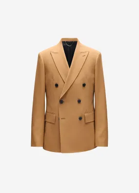 Double Crepe Double Breasted Jacket Camel