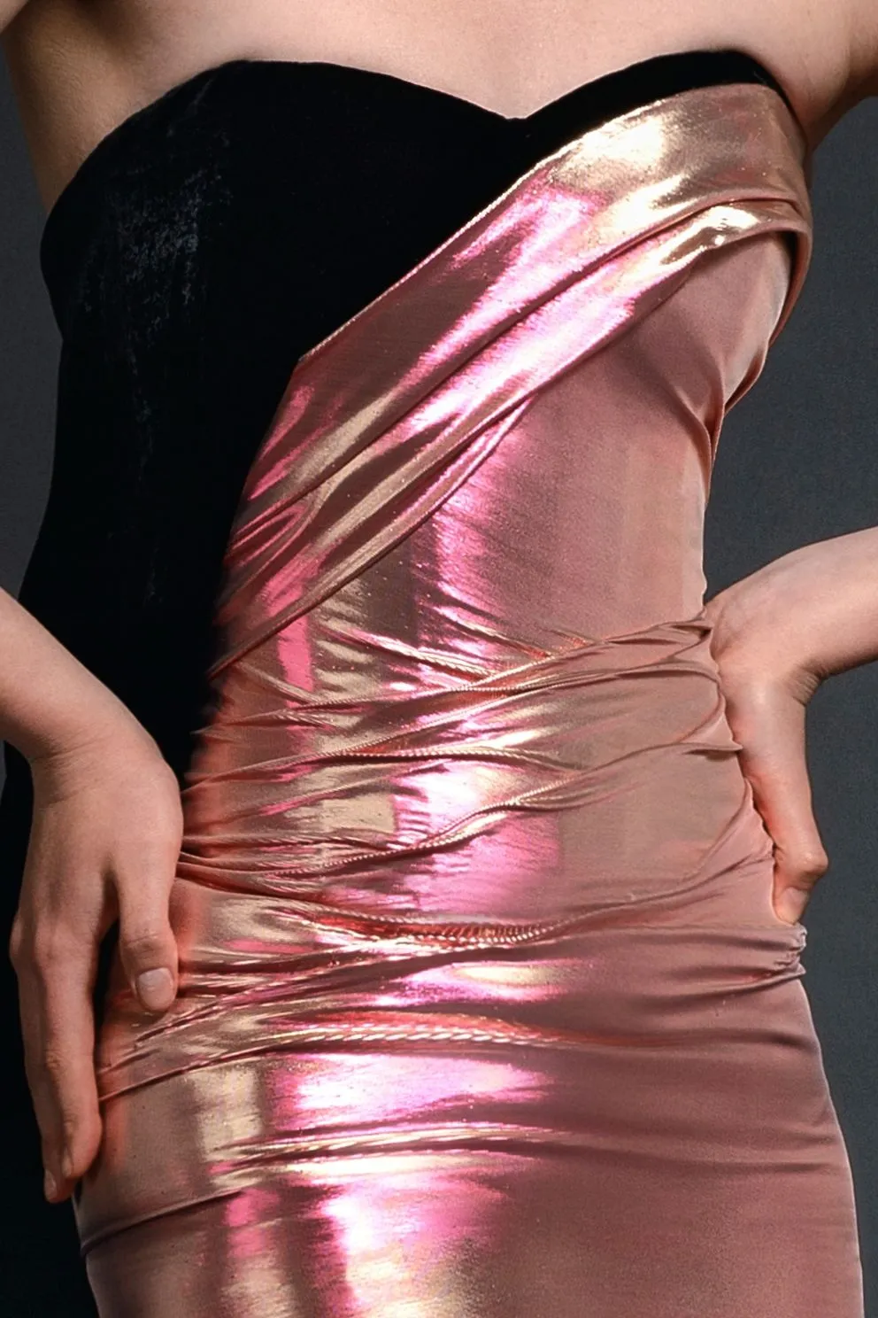 Draped Metallic Gown