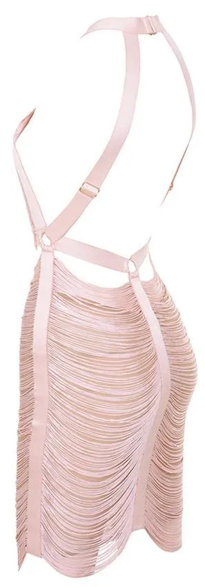 Draped Strappy Summer Evening Dress