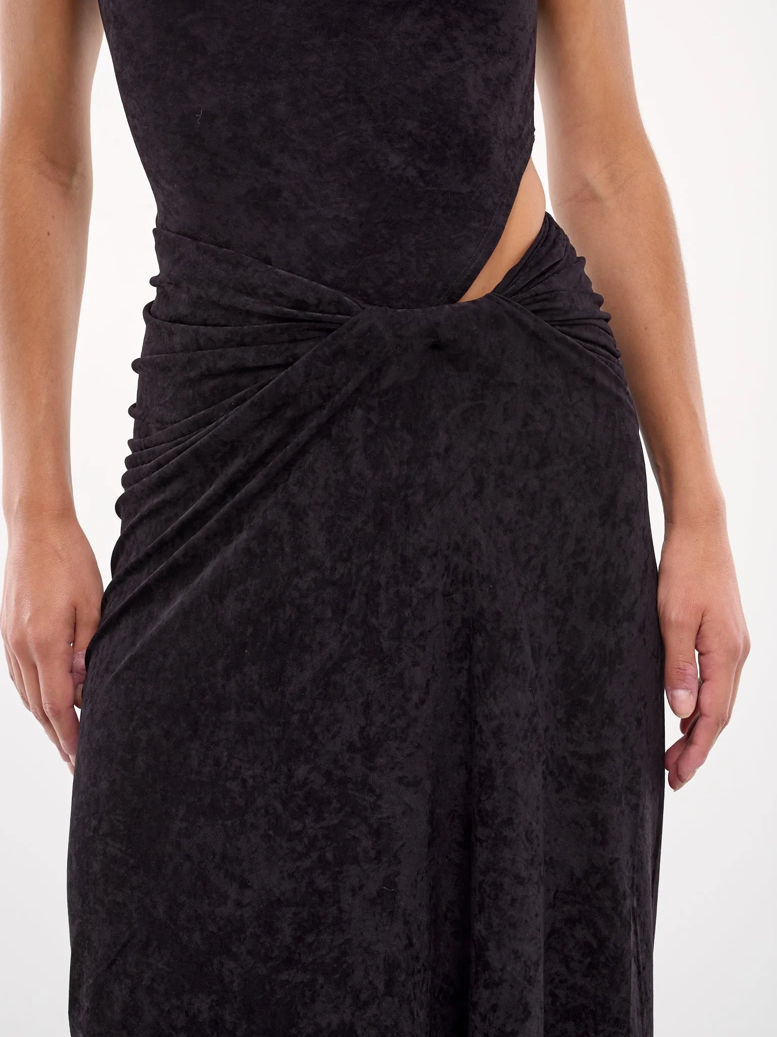 Draped Velvet Jersey Skirt (SK02T1BL900-BLACK)