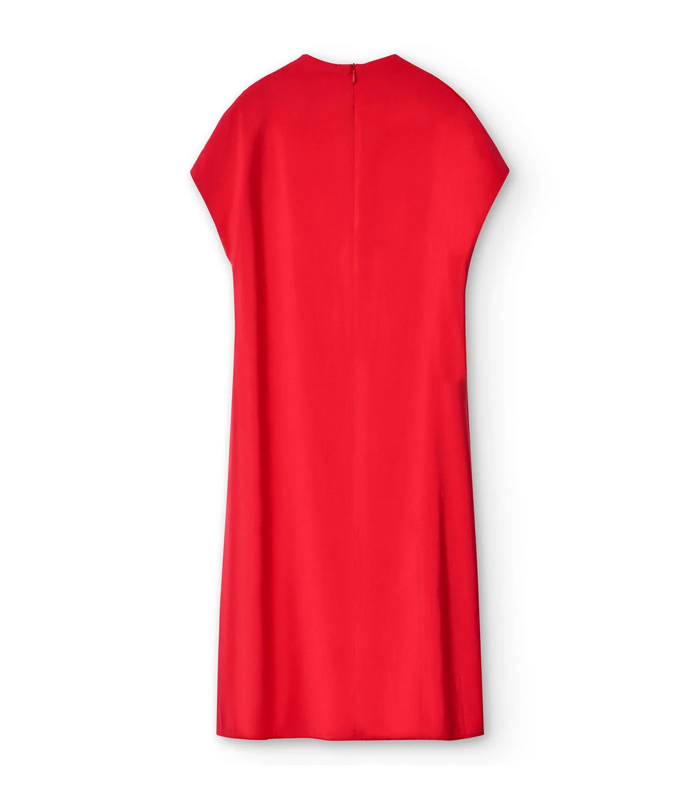 Dress with Draped Neckline Red