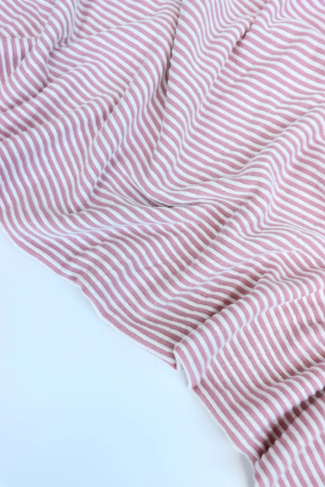 Dusty Rose & Ivory Jacquard Vertical Stripe Sweater Knit