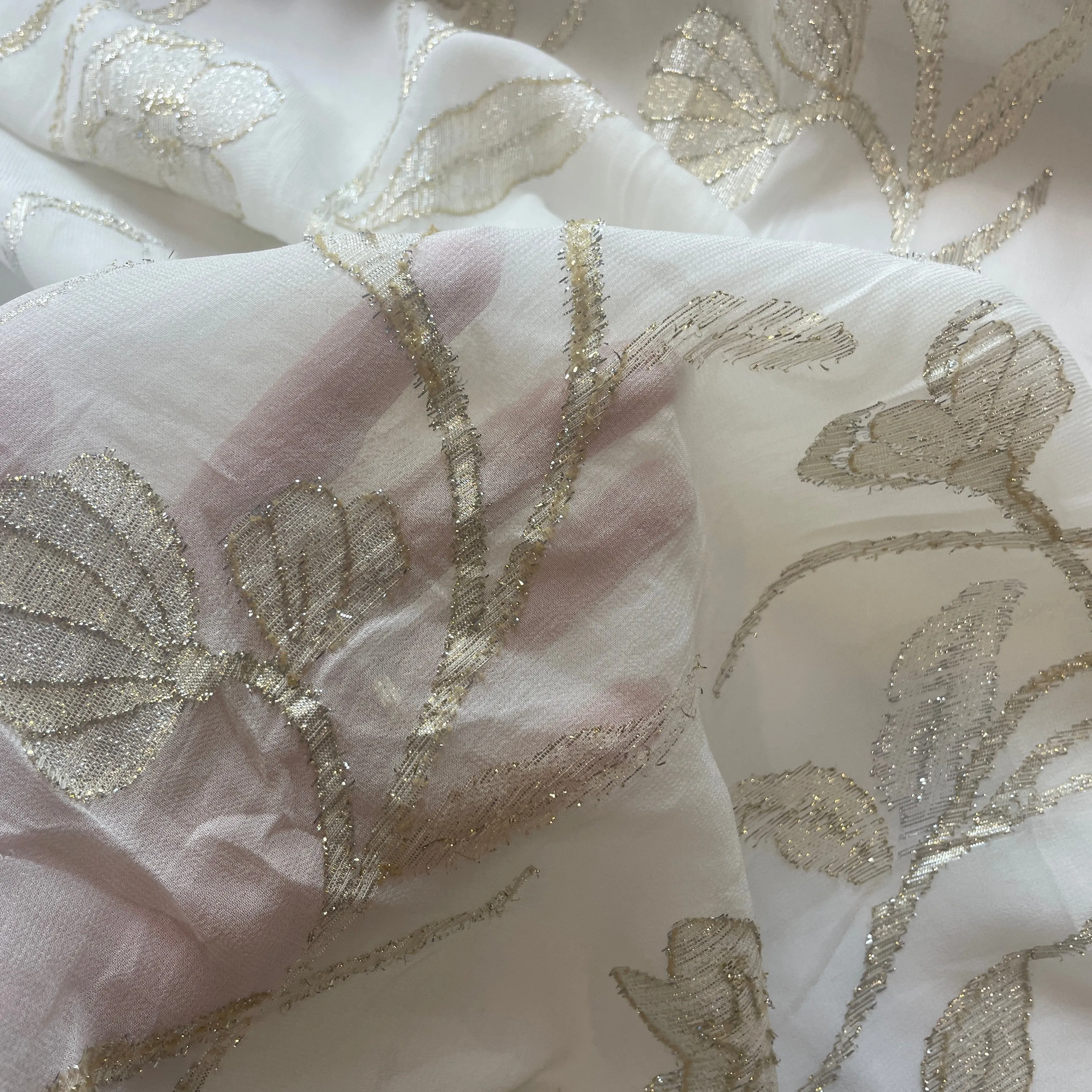 Gatsby gold and silver lurex Silk Chiffon