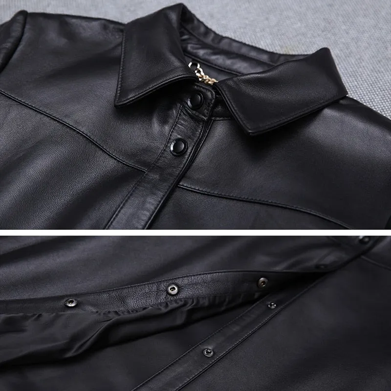 Genuine Leather Locomotive Punk Coat