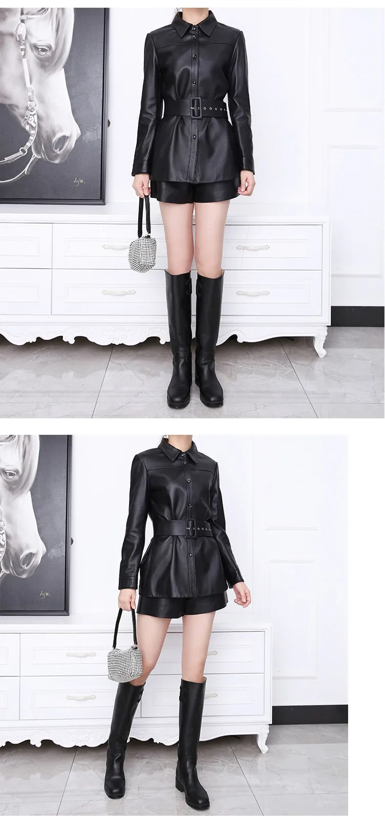 Genuine Leather Locomotive Punk Coat