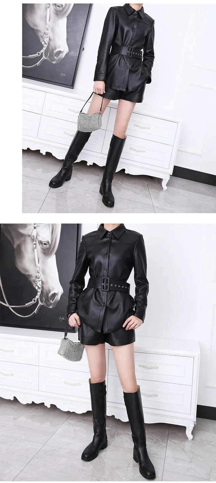 Genuine Leather Locomotive Punk Coat