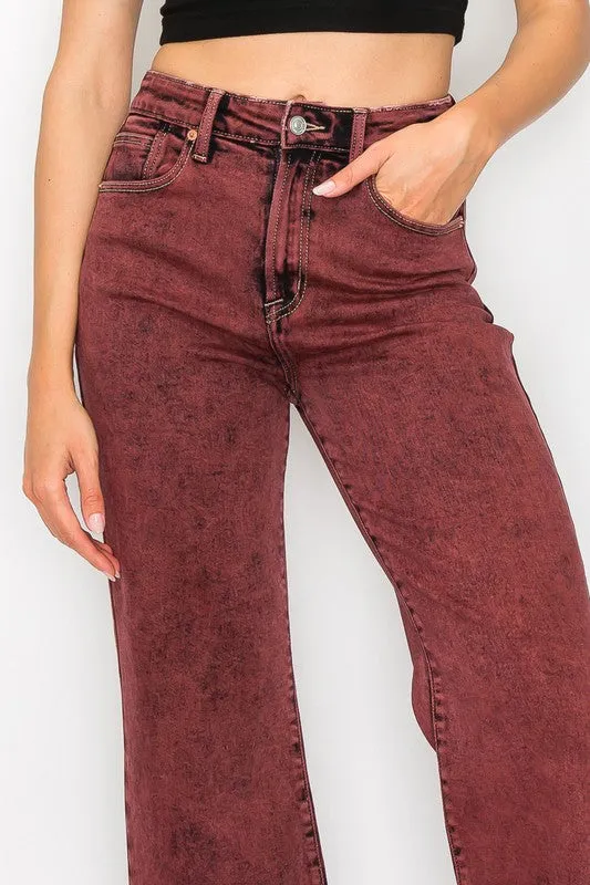 HIGH RISE FLARED LEG JEANS