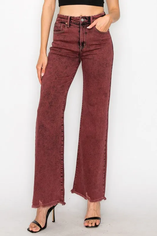 HIGH RISE FLARED LEG JEANS