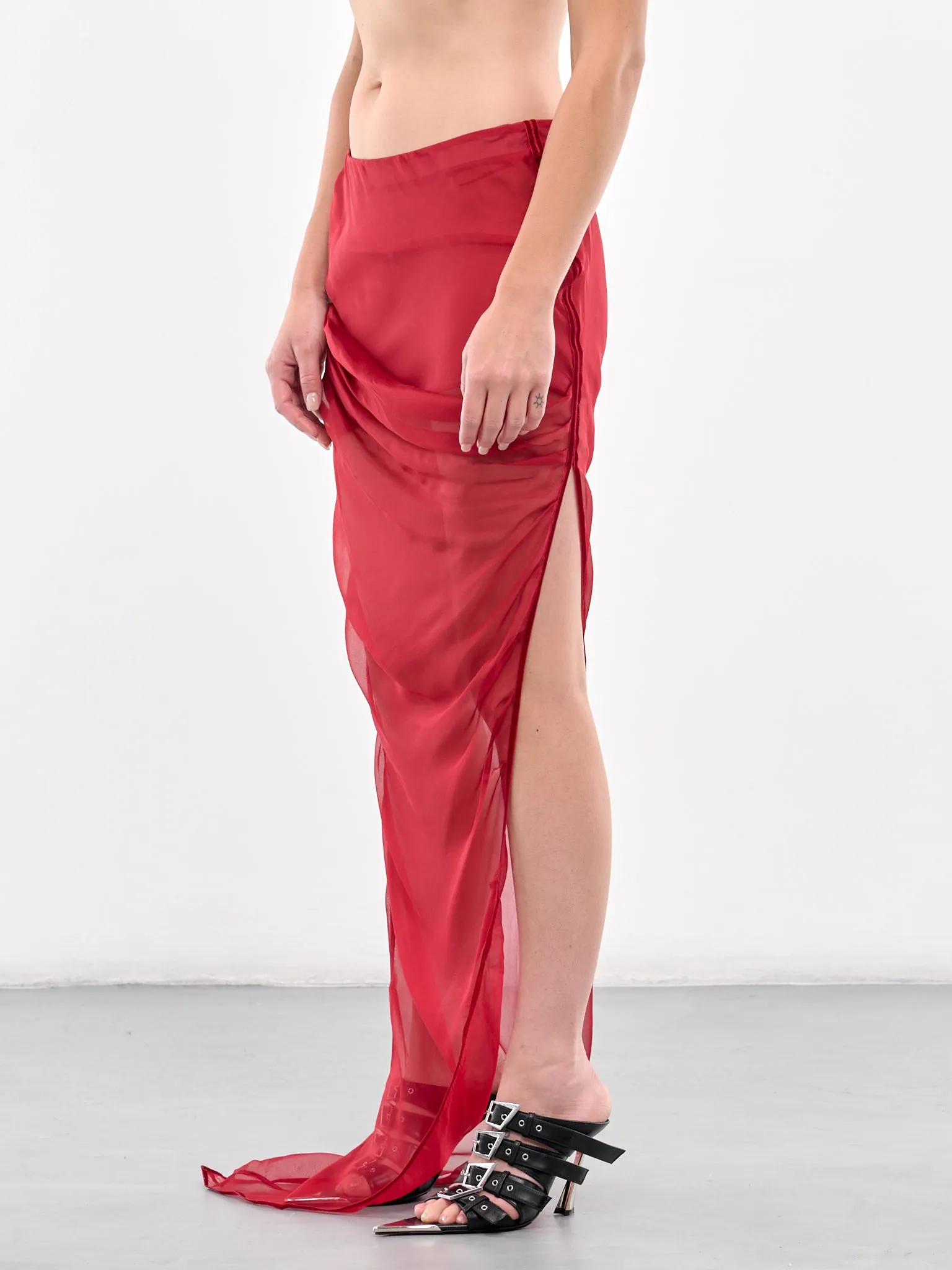 High Slit Midi Skirt (SK-02RE-RED)