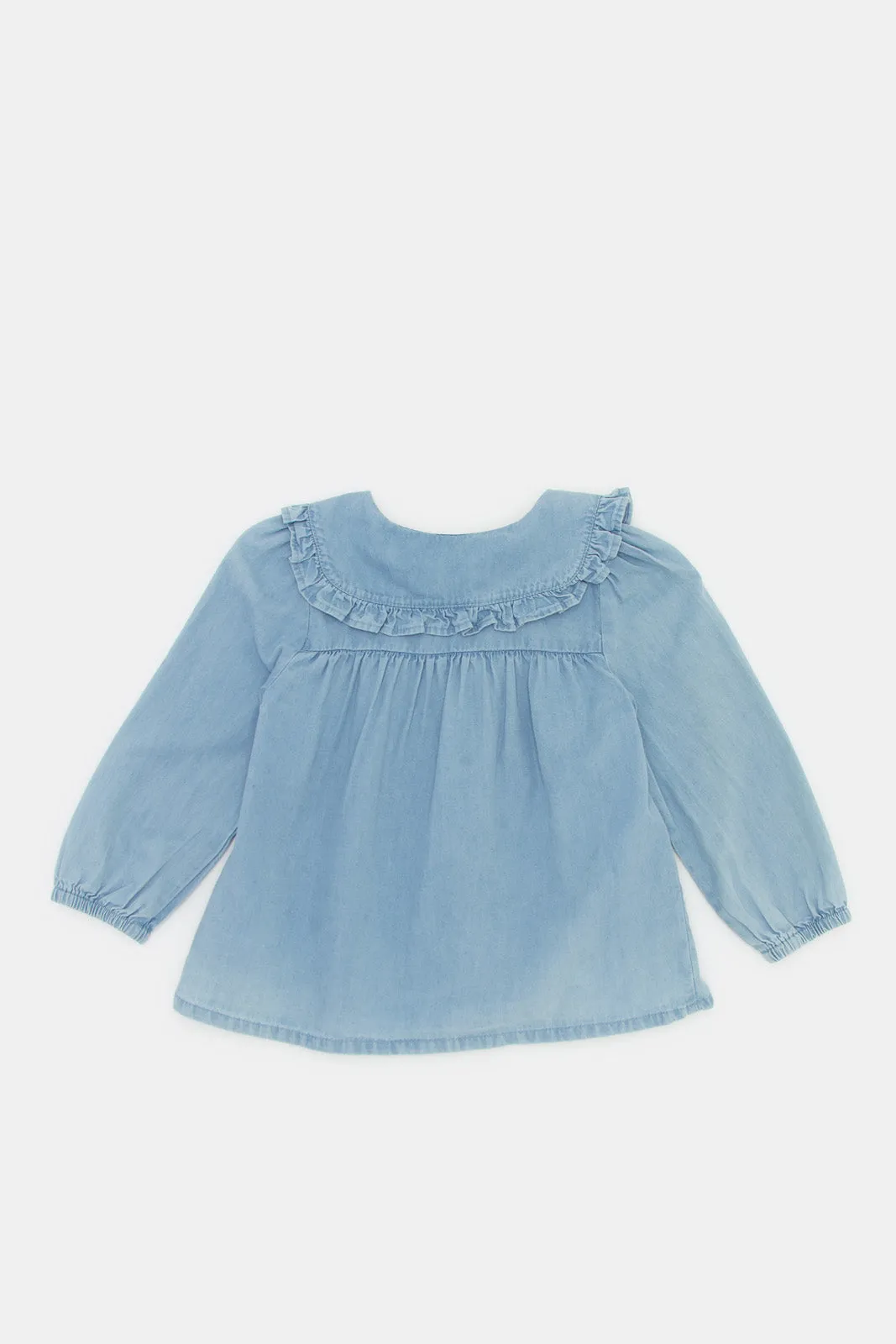 Infant Girls Blue Denim Front Buttoned Top