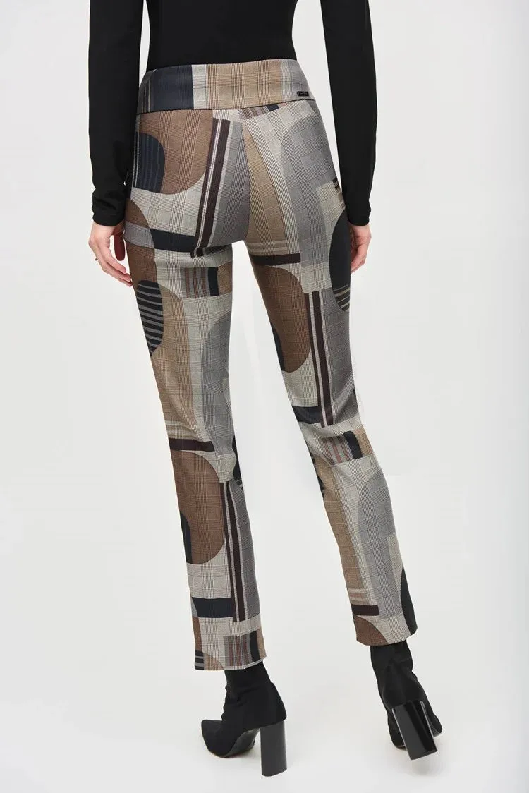 Jacquard Abstract Print Pants