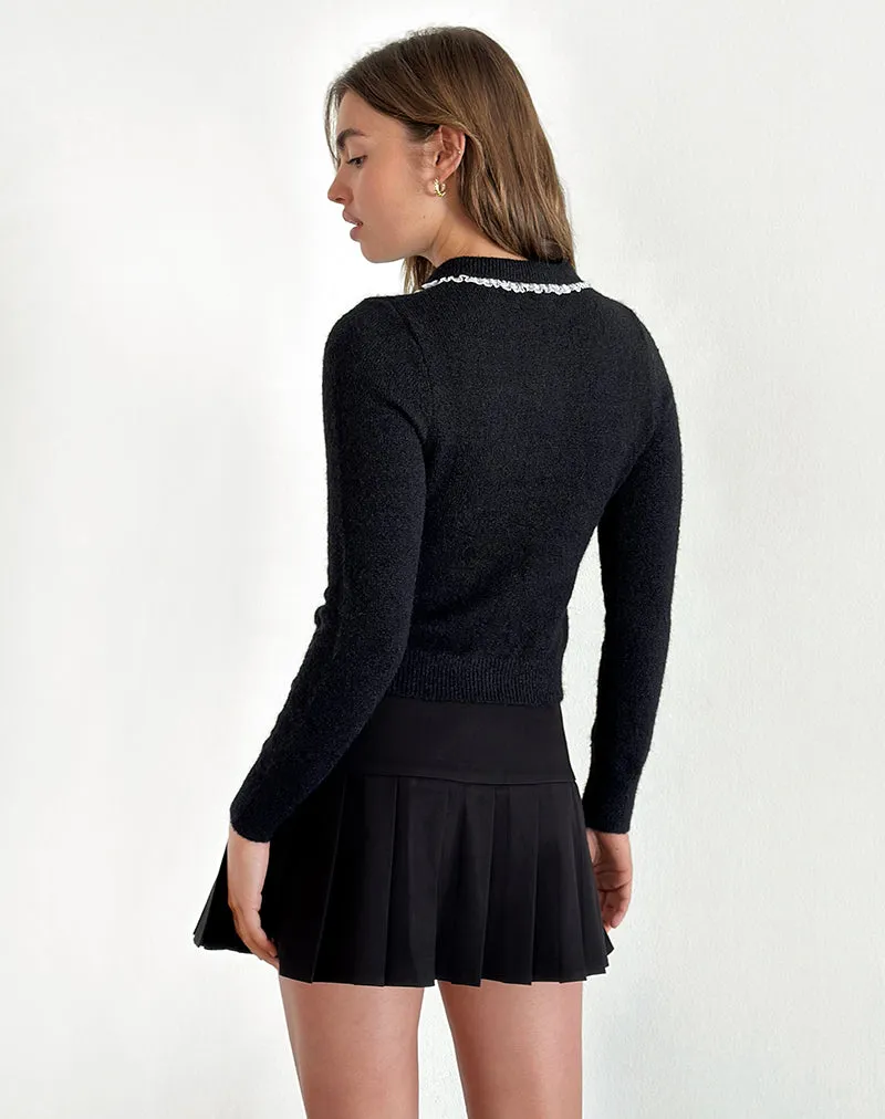 Jaiko Cardigan in Knit Black