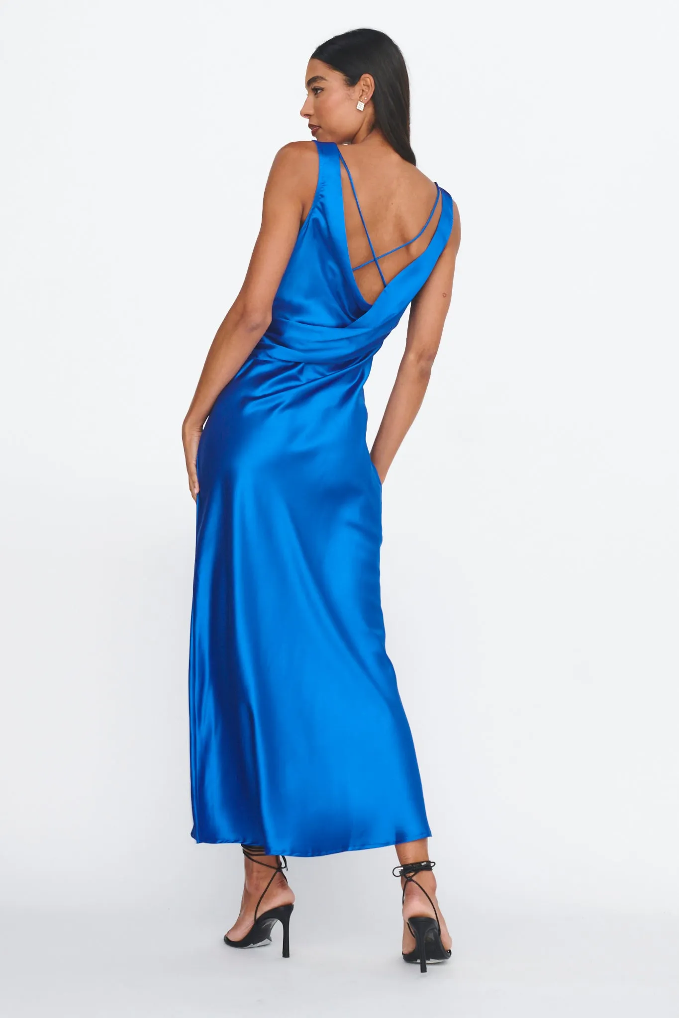 Jelena Draped Back Maxi Dress Sapphire