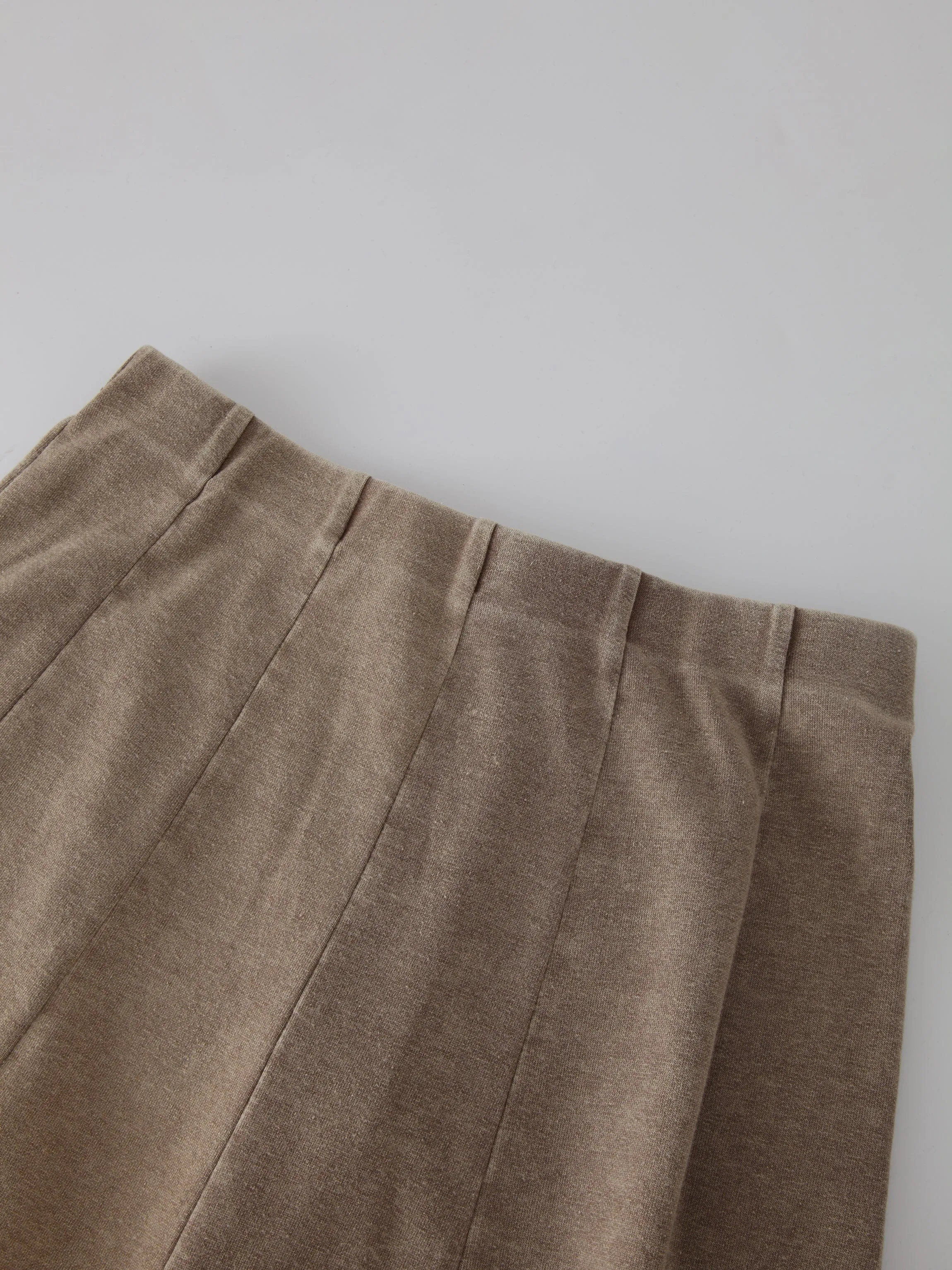 Jersey Paneled Skirt 24"-Washed Taupe