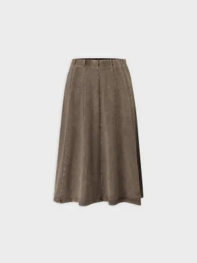 Jersey Paneled Skirt 24"-Washed Taupe