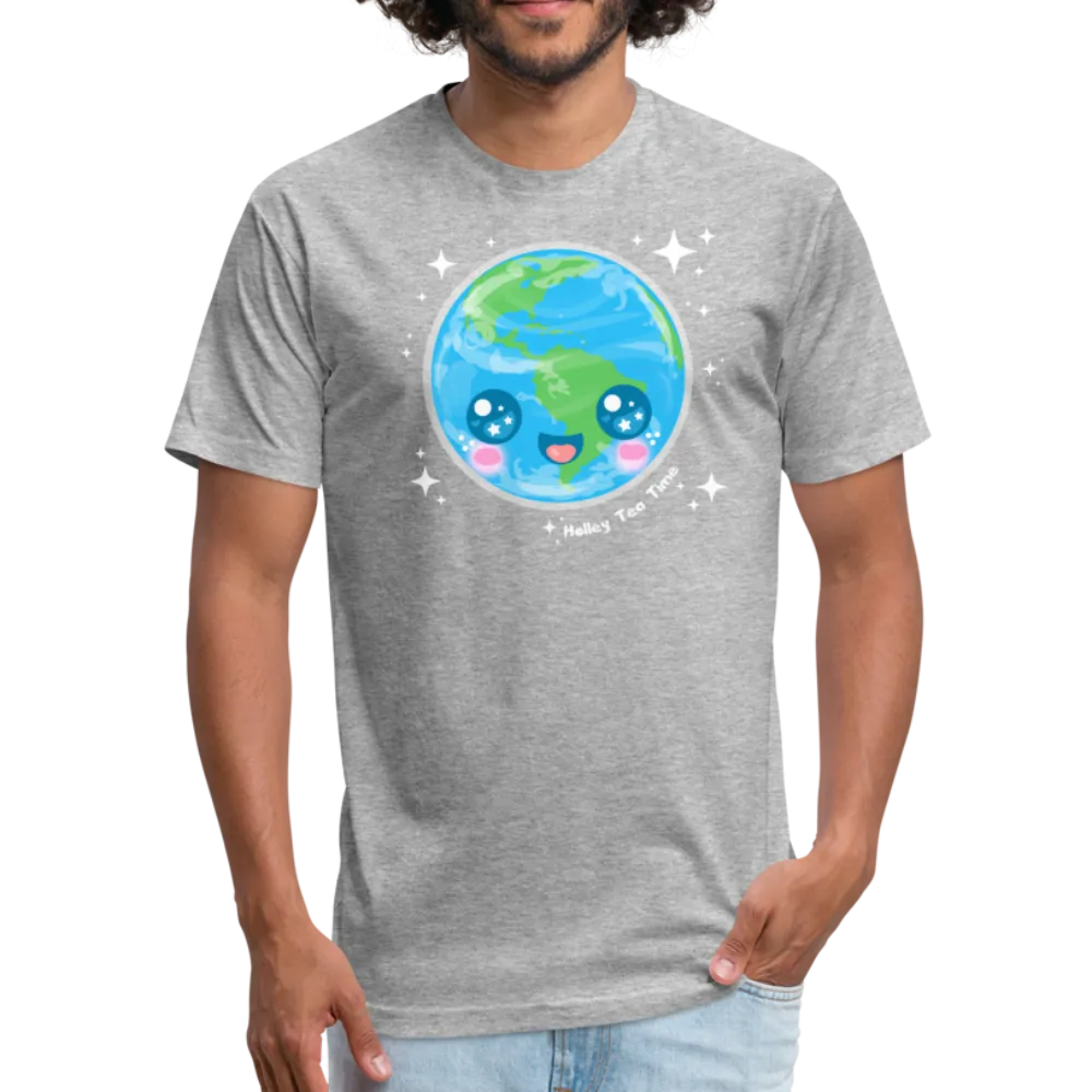 Kawaii Earth Fitted Cotton/Poly T-Shirt