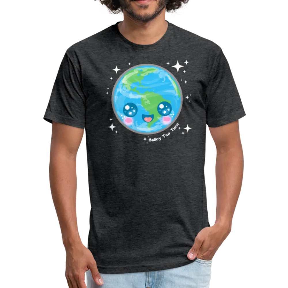 Kawaii Earth Fitted Cotton/Poly T-Shirt