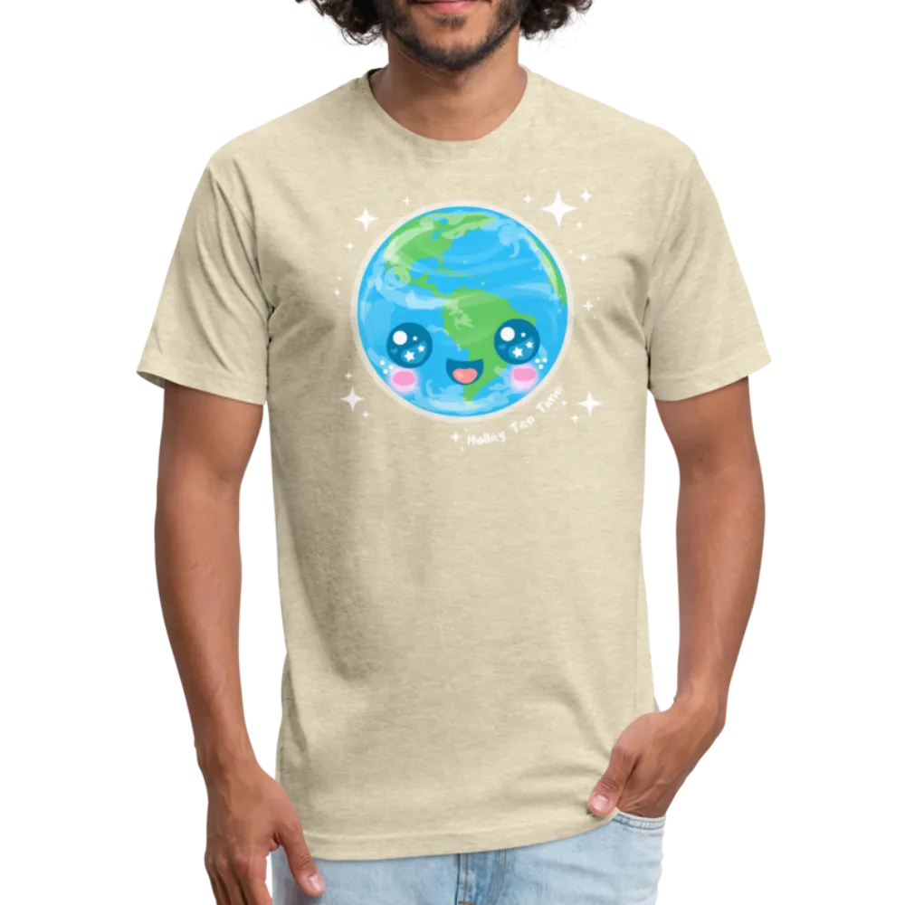 Kawaii Earth Fitted Cotton/Poly T-Shirt