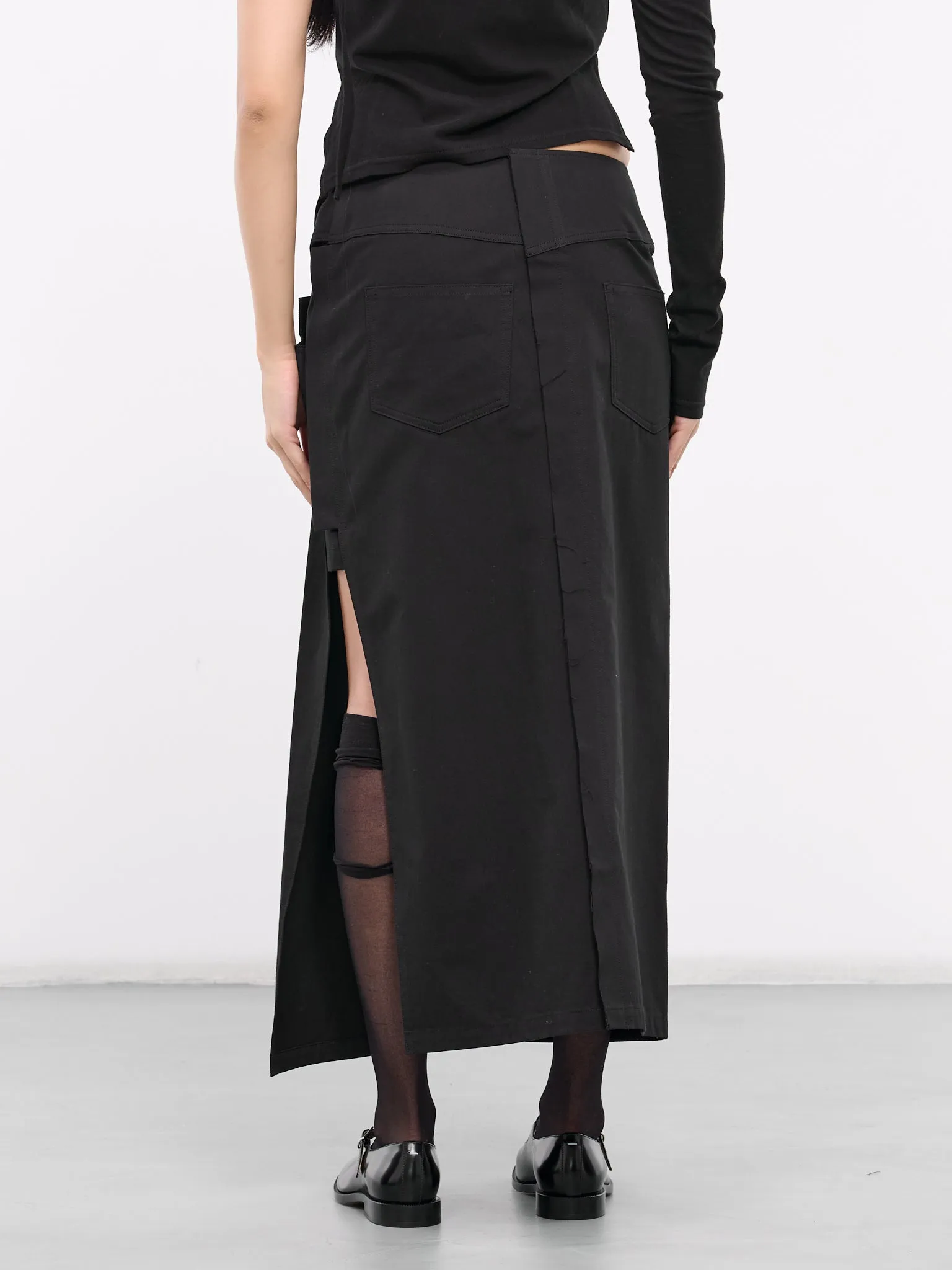 Lace-Up Maxi Skirt (FS-S68-002-BLACK)