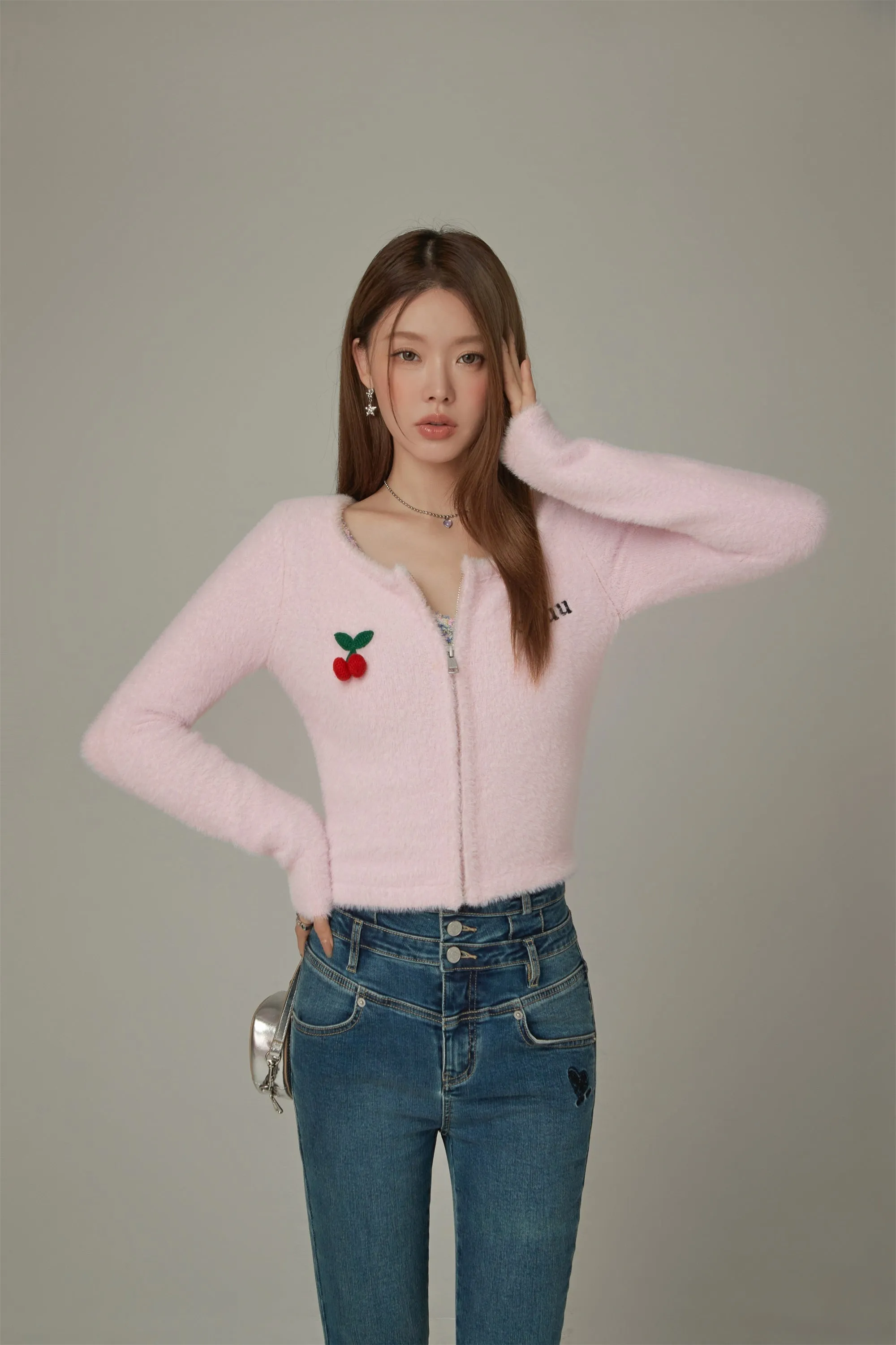 Logo Cherry Knit Cardigan