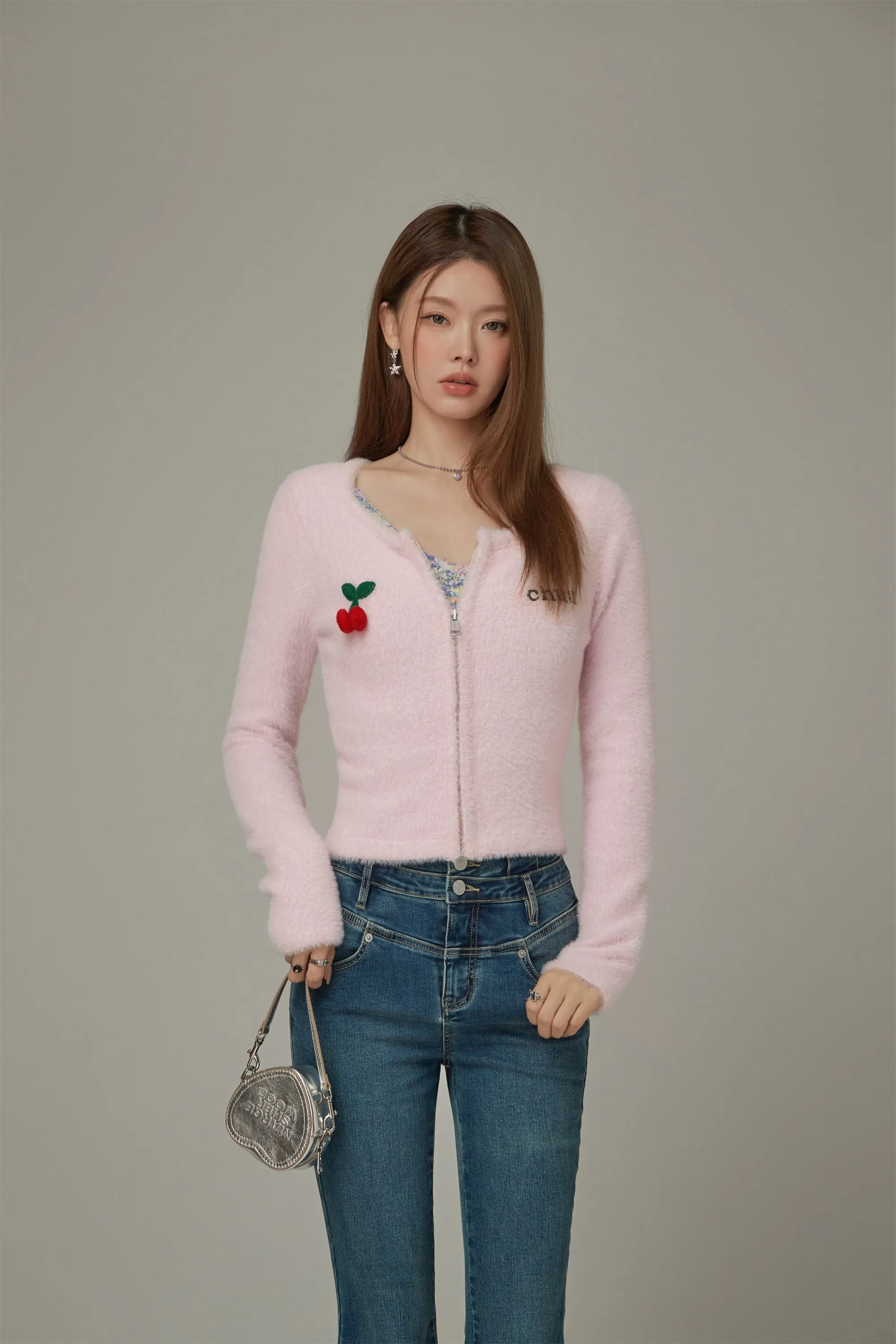 Logo Cherry Knit Cardigan