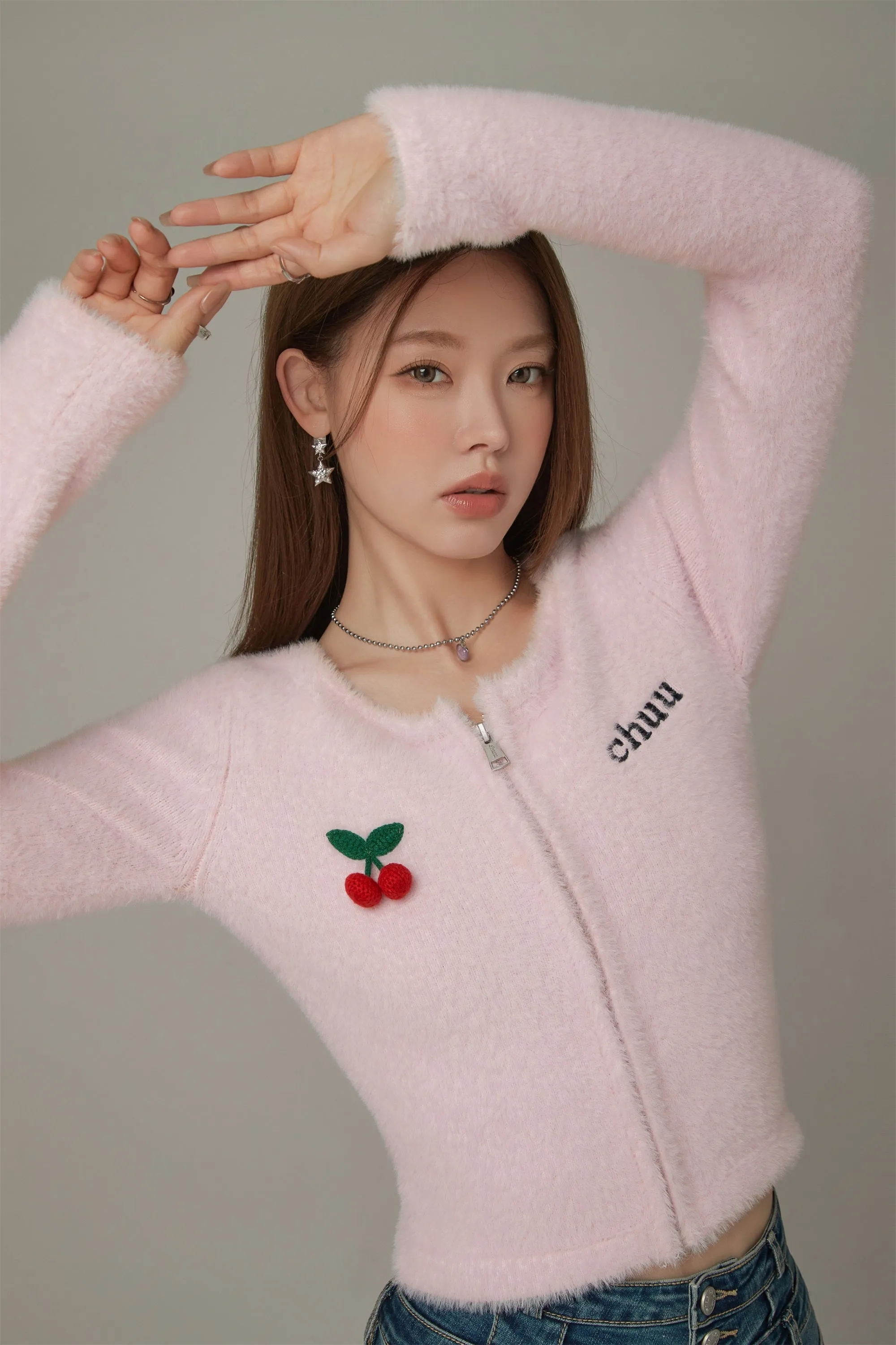 Logo Cherry Knit Cardigan