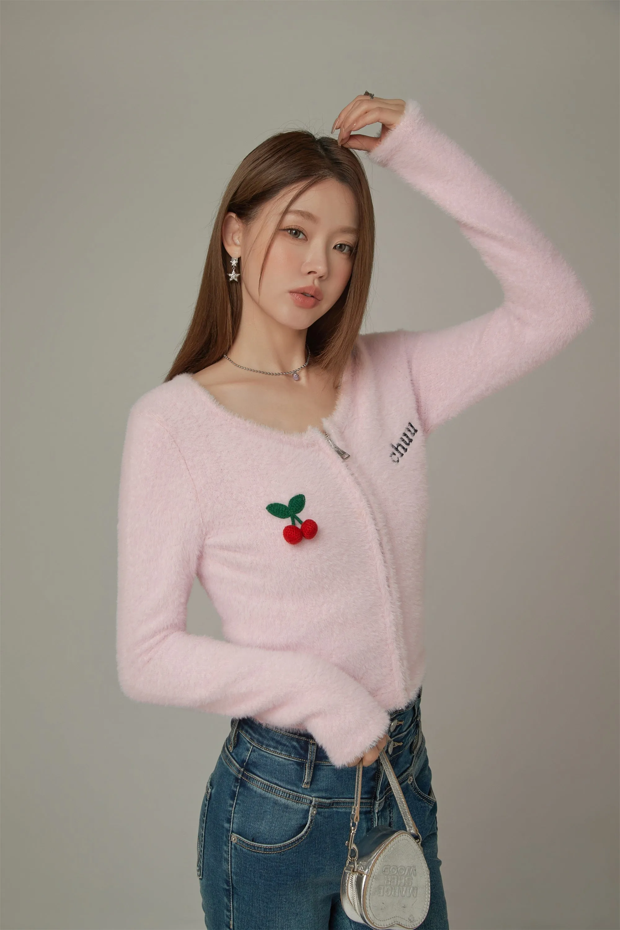 Logo Cherry Knit Cardigan